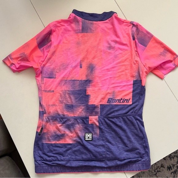 Santini Forza Cycling Biking Zip Short Sleeve Jersey Orange Purple Pink - Picture 3 of 6